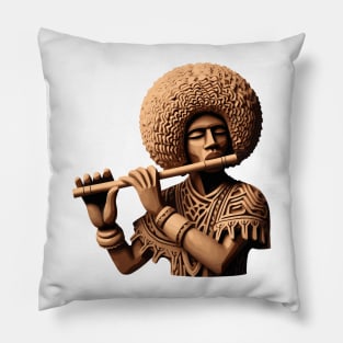 Afrocentric Man Wooden Carving Pillow