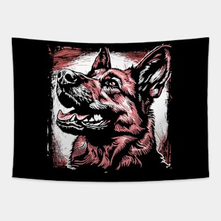 Retro Art German Shepherd Dog Lover Tapestry