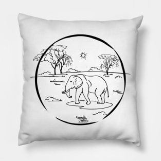 Elephant in Africa Pillow