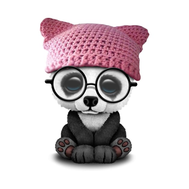 Cute Baby Panda Wearing Pussy Hat by jeffbartels