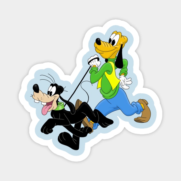 Goofy and Pluto Freaky Friday Magnet by AndrewKennethArt