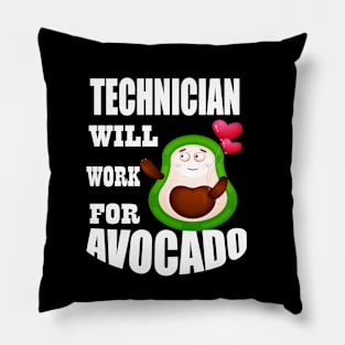 Technician Will Work for Avocado Pillow