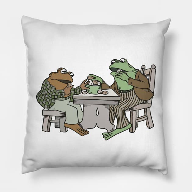 frog & toad eat cookies <3 Pillow by c-arlyb