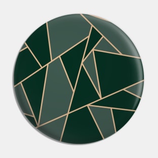 Midnight Green Art Deco Pattern Pin