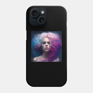 Girl with blue and pink hair Phone Case