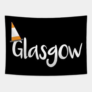 Glasgow Orange Traffic Cone Design Tapestry