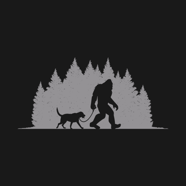 Bigfoot Forest Dog Walker for Animal Lovers by cottoncanvas