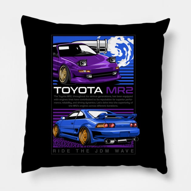 Toyota MR2 Ride The JDM Wave Pillow by Harrisaputra