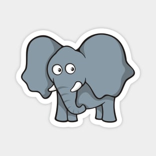 Gray Elephant Cartoon Magnet