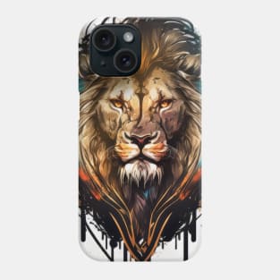 Lion Portrait Animal Painting Wildlife Outdoors Adventure Phone Case