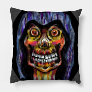 Psychedelic Grinning Grim Reaper #2 Pillow