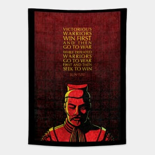 Sun Tzu Inspirational Quote: Victorious and Defeated Warriors Tapestry