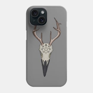 Raven Skull with Antlers and Pentagram Phone Case