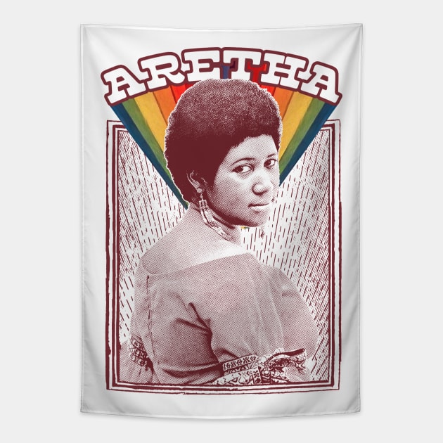 Aretha Franklin - Retro Soul Fan Design Tapestry by DankFutura