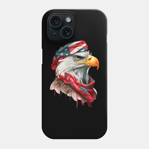 Bald Eagle 4th of July desig Phone Case by Kingdom Arts and Designs