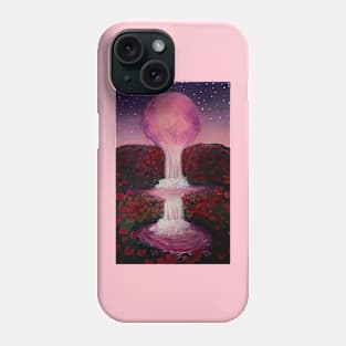 Flower forrest, pretty pink moon waterfall Phone Case