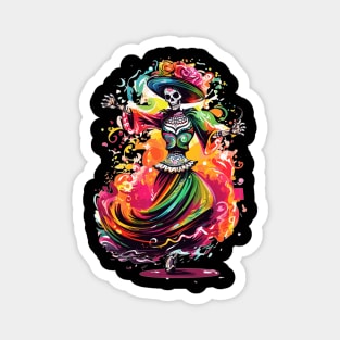 Dia de Los Muertos Day of the Dead Lady Skeleton Magnet