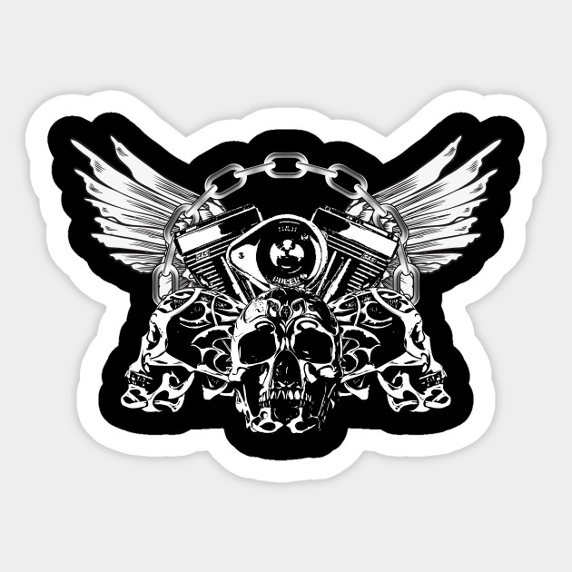 tribal skulls biker design