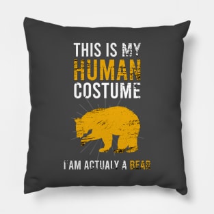 this is my human costume im actually a bear Pillow