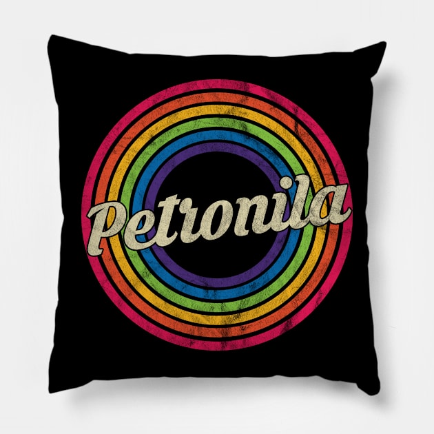 Petronila - Retro Rainbow Faded-Style Pillow by MaydenArt