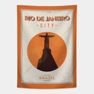 Rio De Janeiro Poster Design Tapestry