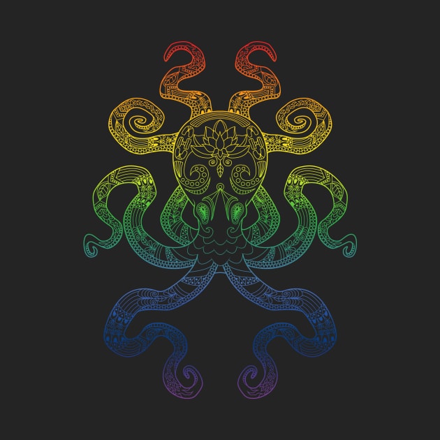 Rainbow Octopus by theMeticulousWhim