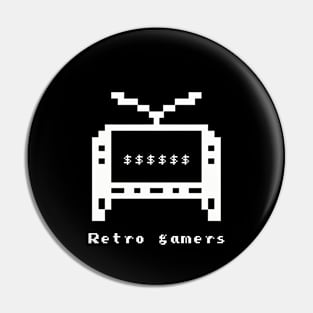 White Tube TV Pixel Art Pin