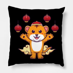 Cute chinese tiger artwork Pillow