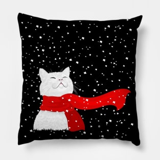 Snow Cat (white) Pillow