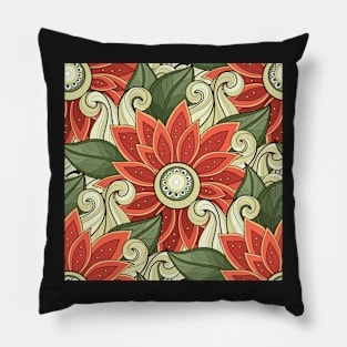 Spring Pattern with Floral Motifs Pillow