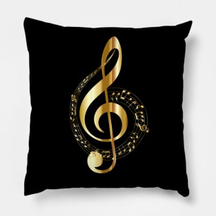 Golden Treble Clef Pillow