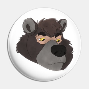 Anthro bear face Pin