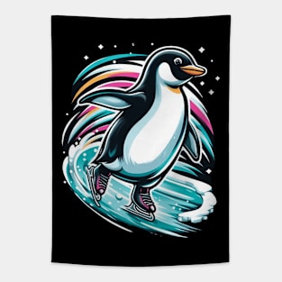 Penguin surfing Tapestry