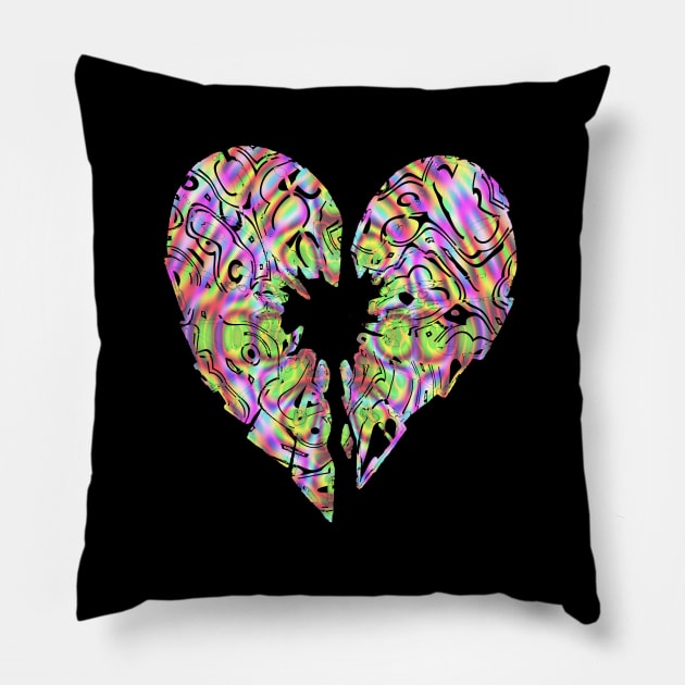 Broken Heart Water Ripple Pillow by psanchez