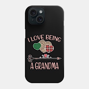 I Love Being Grandma Heart Valentine's Day 2021 leopard Phone Case