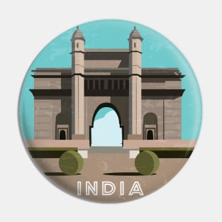 Bombay, India. Retro travel poster Pin