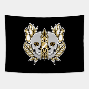 rose skull artwork Tapestry