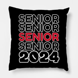 senior 2024 vintage retro style Pillow