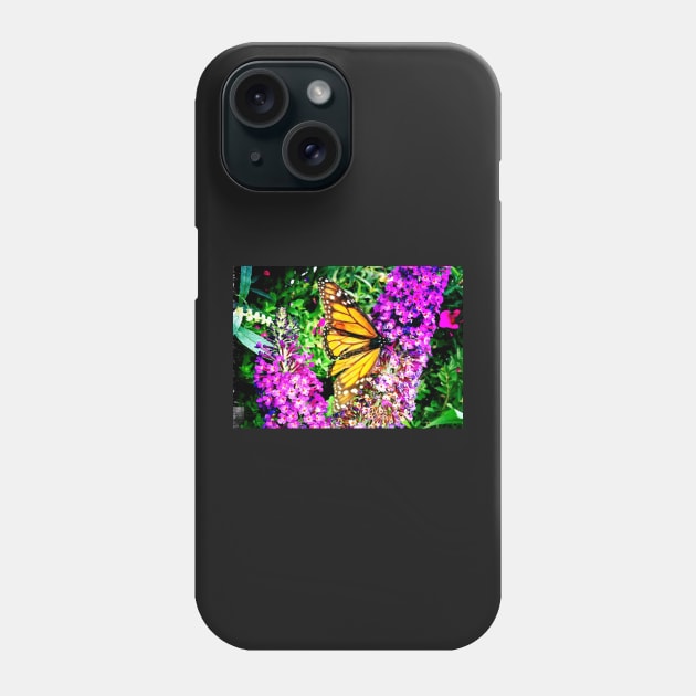 Monarch Butterfly on Purple Flowers Phone Case by 1Redbublppasswo