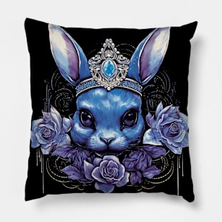 Rabbit And Roses Pillow