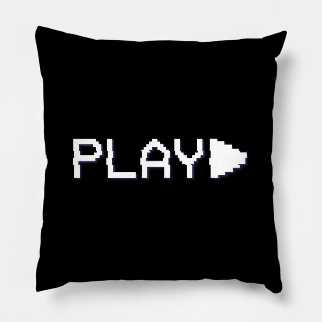 Synthwave 80s VCR play display glitch vaporwave Pillow by A Comic Wizard