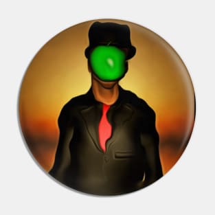 Green apple man Pin