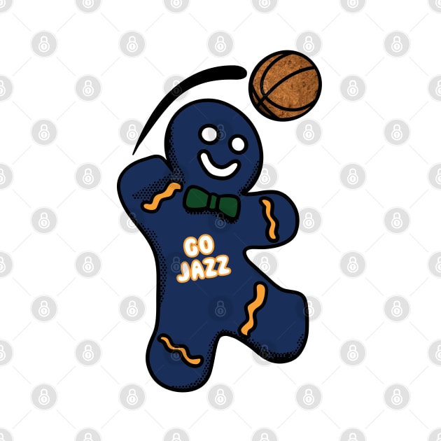 Utah Jazz Gingerbread Man by Rad Love