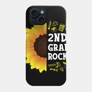 Sunflower 2nd Grade Rocks Shirt Teacher Student Kid Back To School Phone Case