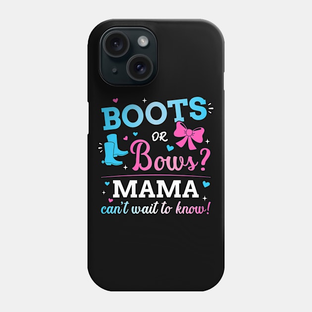 Gender reveal boots or bows mama matching baby party Phone Case by Designzz