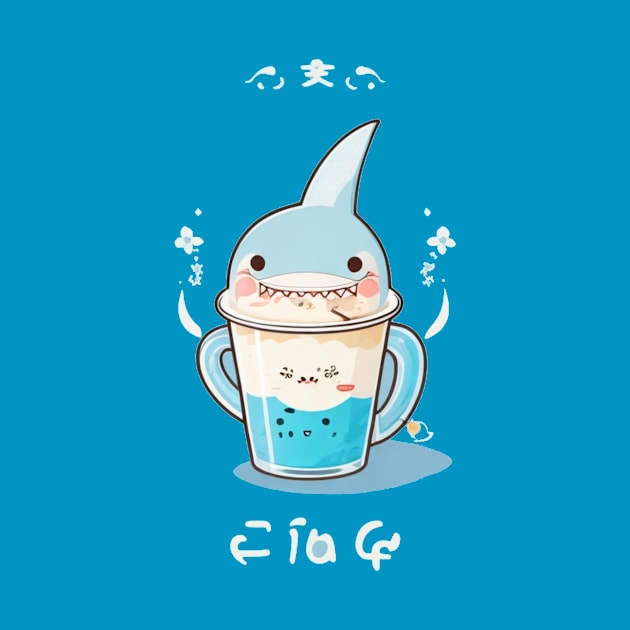 cute shark in coffee by Majkel&Majkel