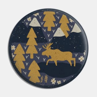 Mountain Moose (Gold & Slate) Pin