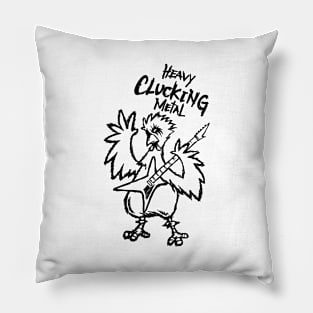 Heavy Metal Band Guitarist Chicken Guitar Playing Chick Gift Pillow