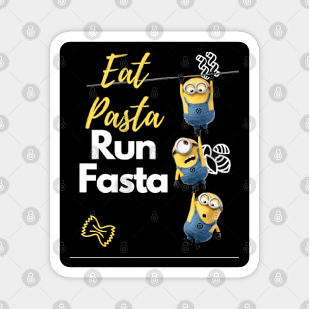 minions eat pasta Magnet by Ayesha