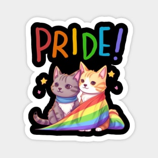 cat lgbt flag gay pride month transgender rainbow lesbian Magnet